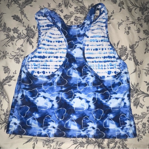 Eddie Bauer Blue and white heart 2pcs bikini tank and bottom - Picture 3 of 6